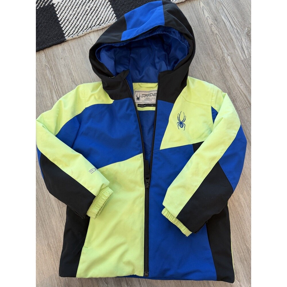Spyder Ambush Ski Jacket Boys 5 Blue Green EXO Thermo Insulated Waterproof